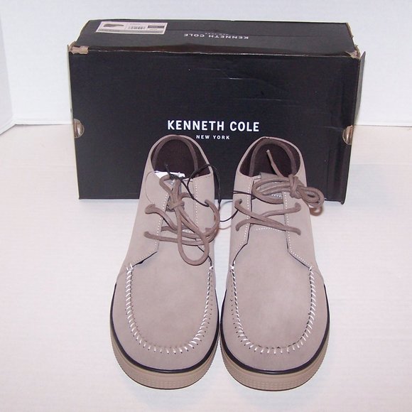 NEW MEN'S KENNETH COLE SHORE BROWN CASUAL FAUX SUEDE SHOES. - Picture 3 of 9